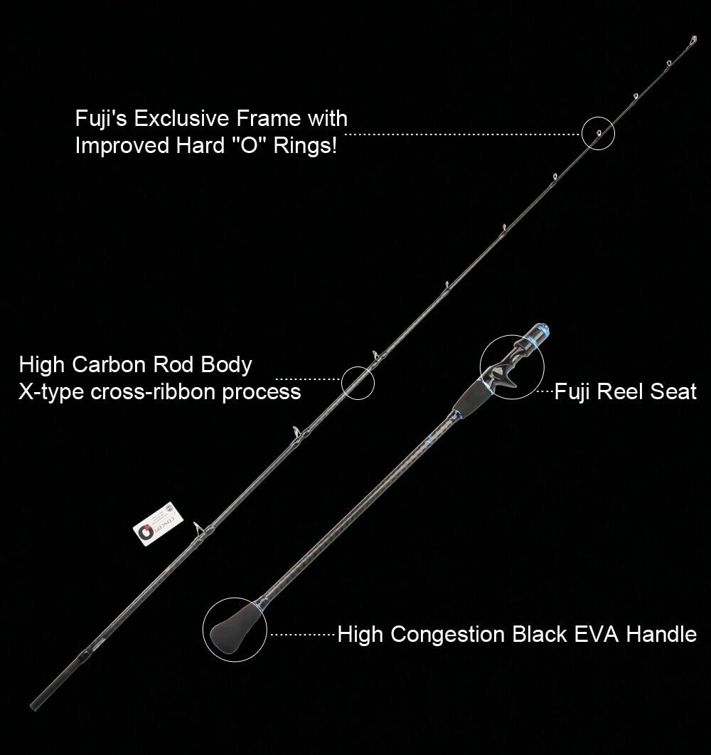 Japan Full Fuji Parts Light Jigging Rod 1.95m 6'3'' Slow Pitch